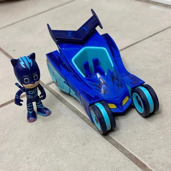 PJ Masks Catboy Cat-Car Vehicle & Figure [with Cat Boy] Blue Toy - Picture 1 of 10